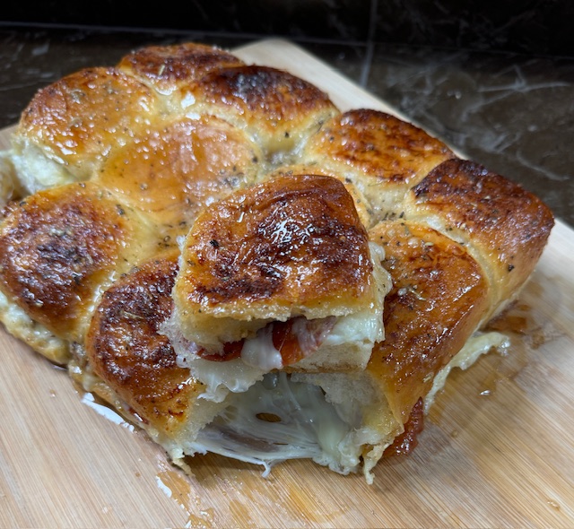 Crispy Pepperoni Hot Honey Cheese Bread