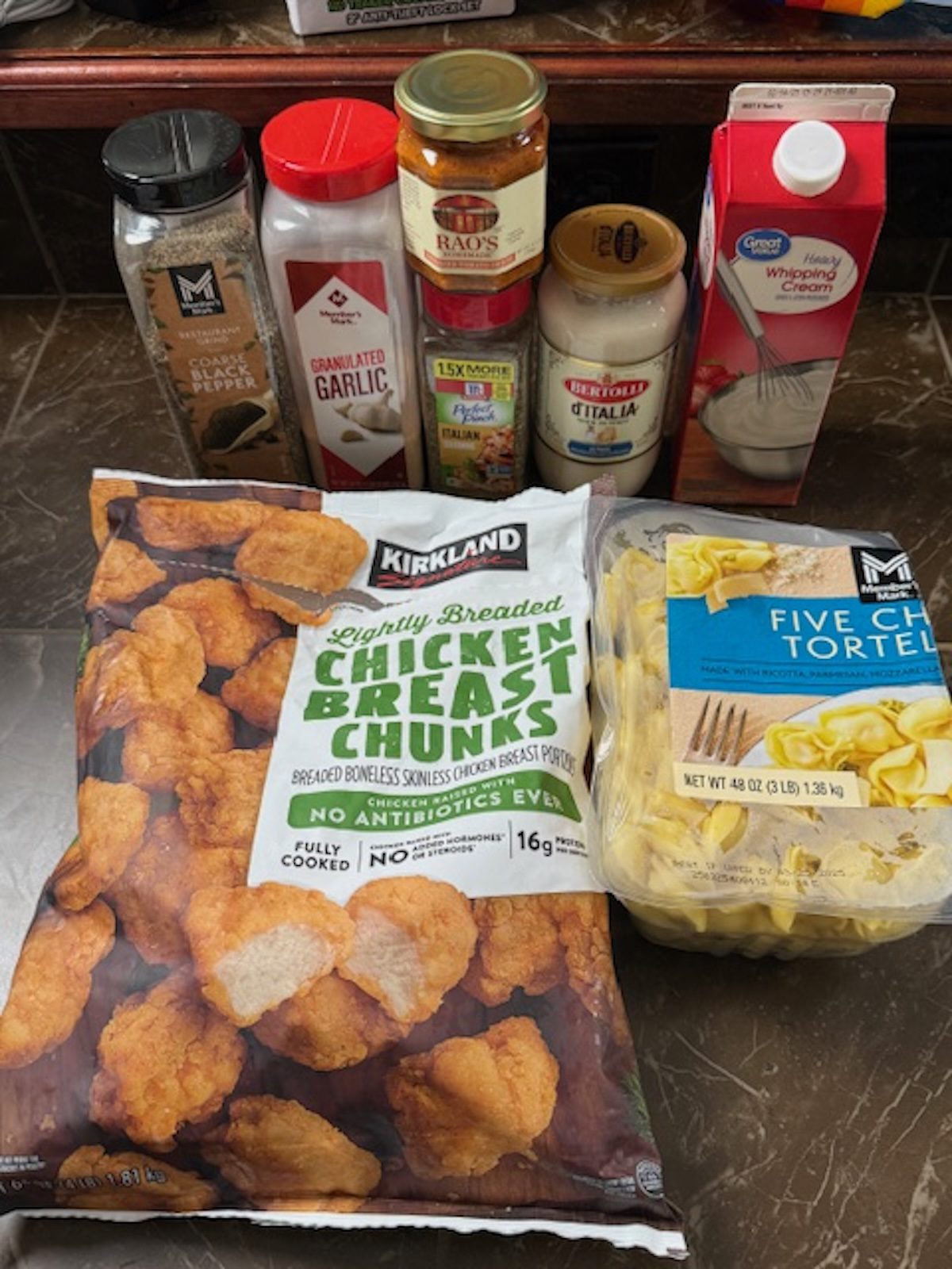 Ingredients for marry me chicken pasta.