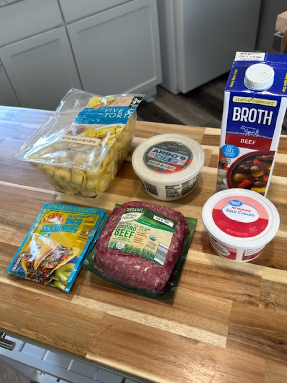 Taco tortellini ingredients.