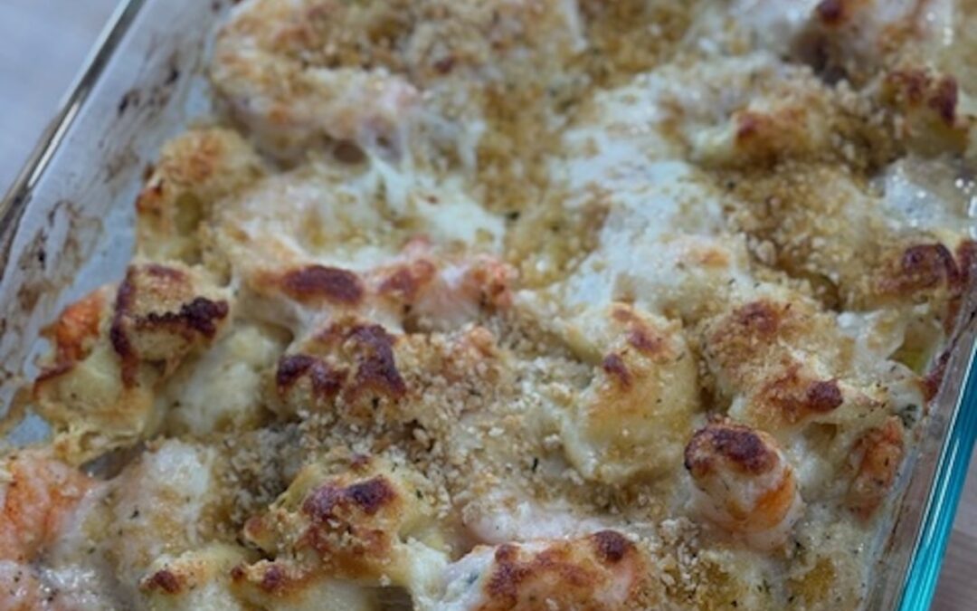 Baked Shrimp Scampi with Tortellini